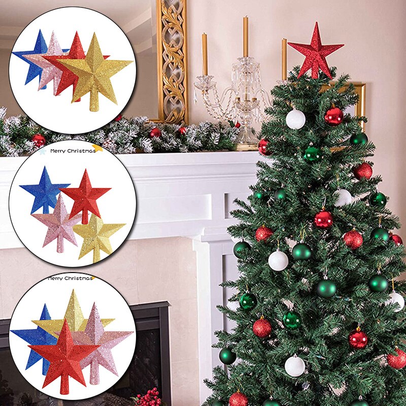 15/20Cm Kerstversiering Kerstboom Top Ster Vijfpuntige Ster Hanger Ornament Voor Kerstboom Topper levert