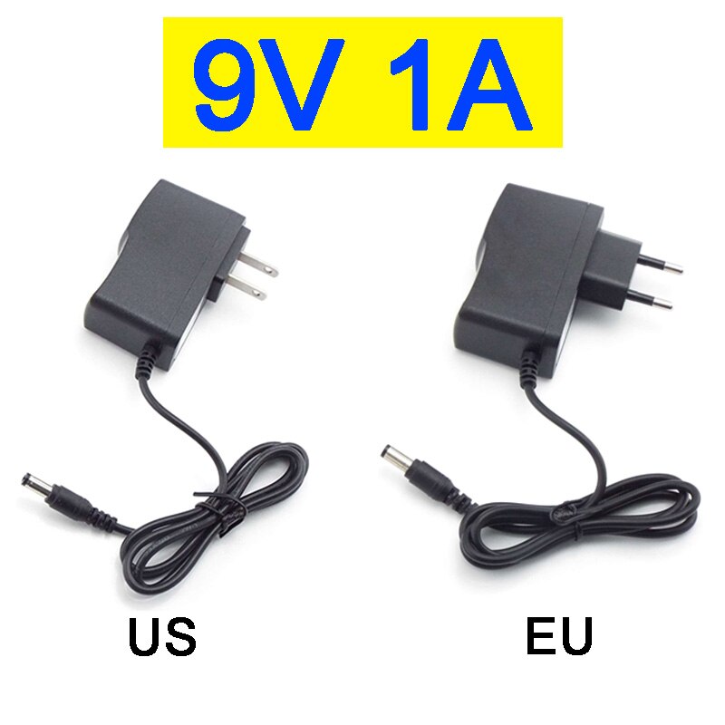 9V 1A 1000ma Ac 100V-240V Dc Voeding Adapter Plug Converter Voor Led Strip Light cctv Charger Switch 5.5X2.5Mm Us/Eu Plug W1