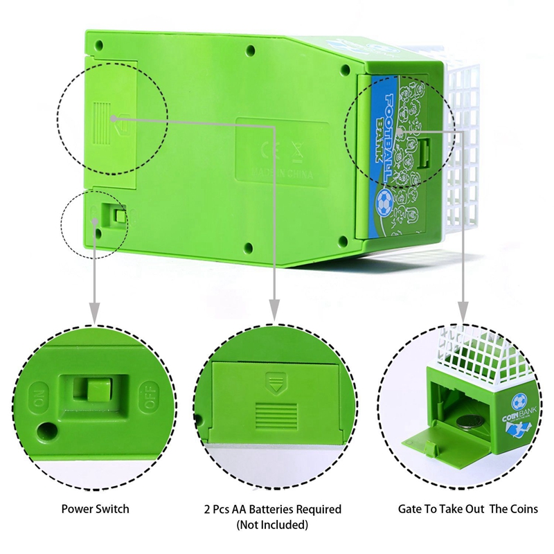 Luda Novelty Cartoon Voetbal Besparingen Pot Elektrische Spaarpot Voetbal Speler Doel Kicking Coin Bank Voetbal Spaarpot Mone