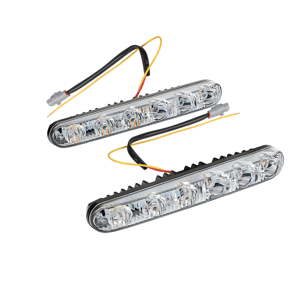 1 paire universelle lumière du jour style de voiture étanche DRL voiture diurne lumière LED clignotants indicateurs Auto feux de jour
