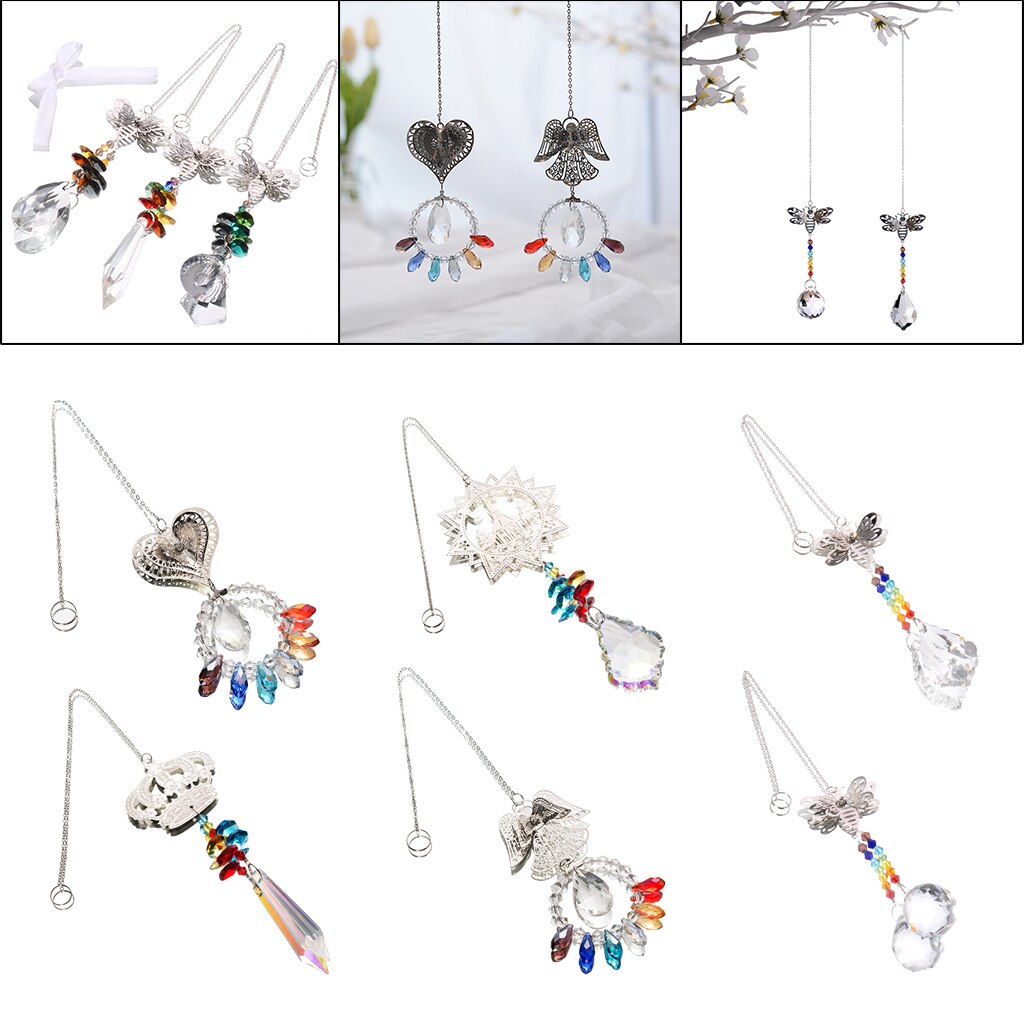 Cristallo Prisma Life Tree Suncatcher Con Pietre Chakra - Acchiappasole In Vetro Per Finestre E Giardino, Regalo Decorativo - 4