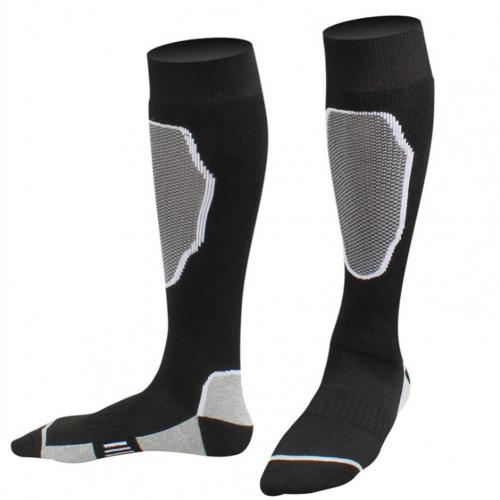 Chaussettes thermiques épaisses pour homme et femme, idéales pour le ski et le football, absorbe l&#39;humidité, haute élasticité: Grey Black