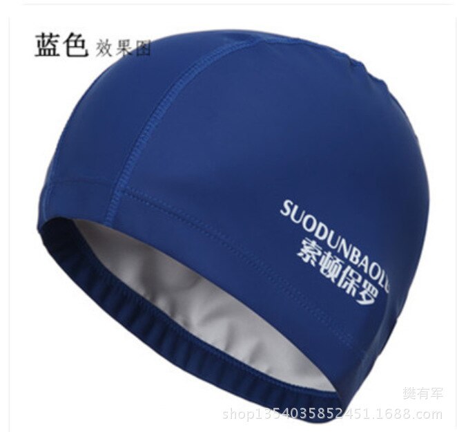 Accesorios de natación para adultos y hombres, gorro de tela de poliuretano impermeable, elástico, protección de orejas, pelo largo, deportes, gorro de piscina: 8