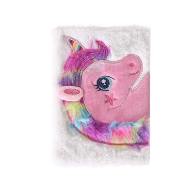 Plush Unicorn Notebook, Magic Diary for Girls Lovely Unicorn Fluffy Notebook 160 Pages for Writing and Drawing Birthday for Girl: White