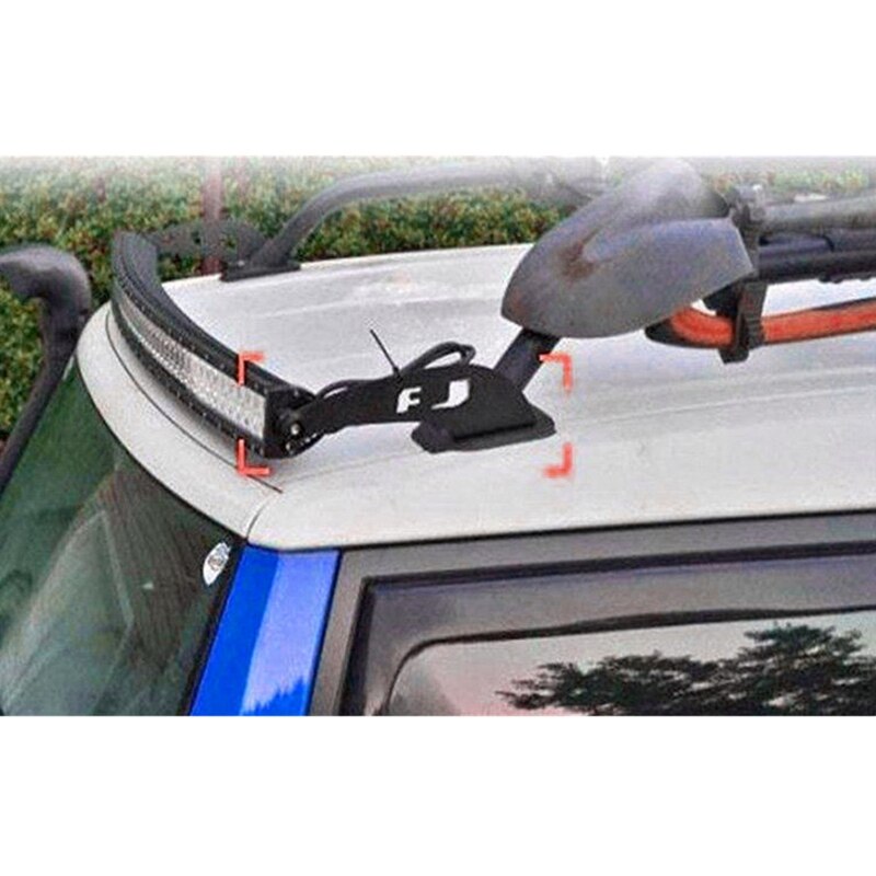 52 Inch Light Bar Roof Rack Top Mounts Windshield Curved Lamp Bracket for Toyota FJ Cruiser