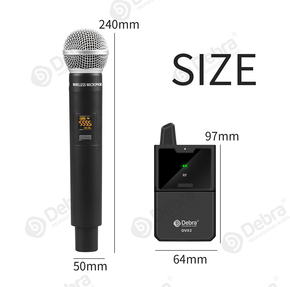 DV-01/02 Sistema de micrófono inalámbrico con micrófono Lavalier UHF con micrófono Lavalier, estabilidad de señal UHF, para cámaras DSLR