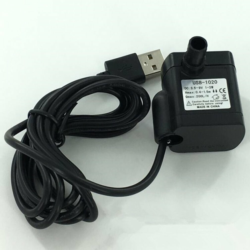 Støjsvag usb mikro dykpumpe  dc3.5v-9v 3w akvarie akvarium springvandsdam dyk vandpumpe til havens fiskedam