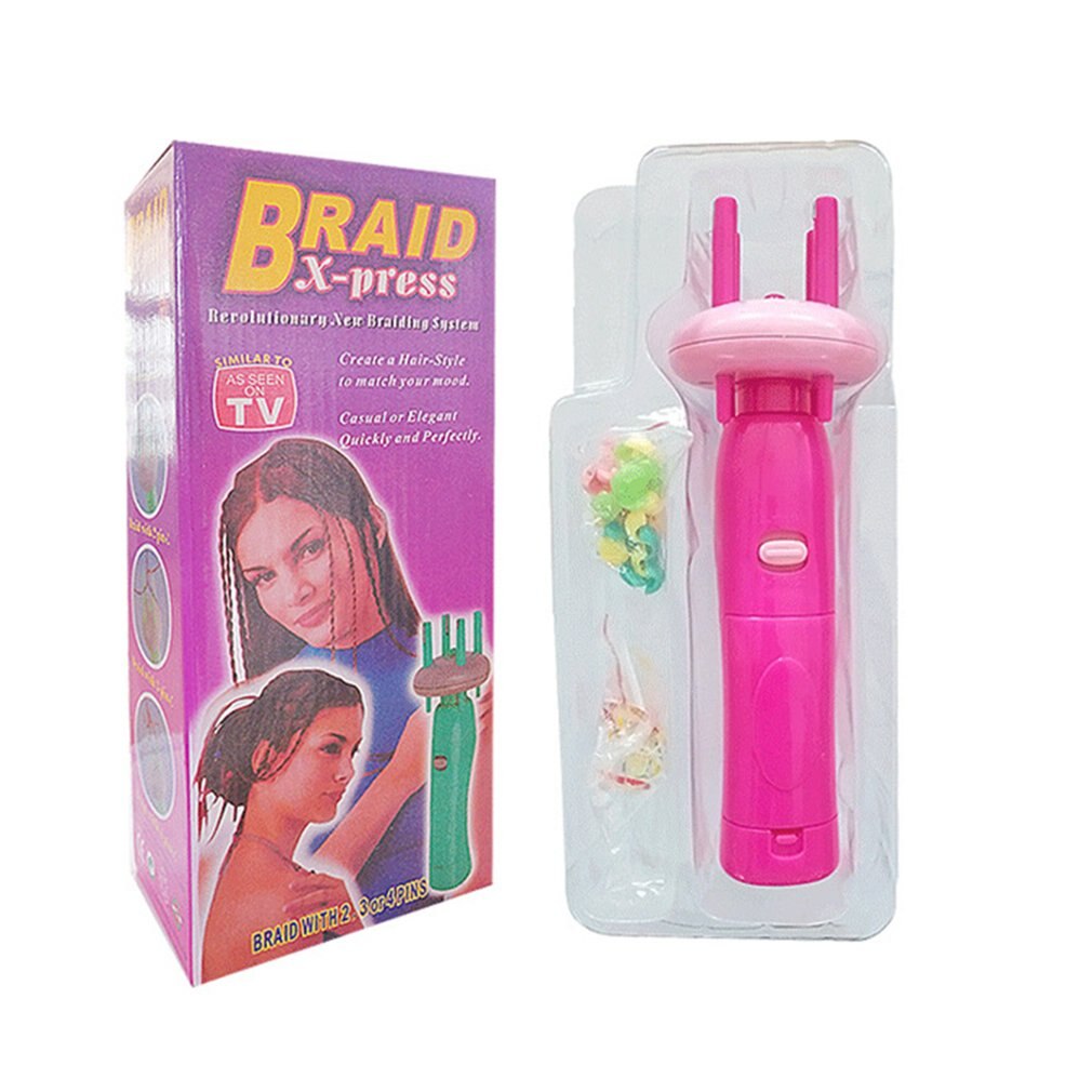 Women Portable Electric Automatic DIY Hairstyle Tool Braid Machine Hair Weave Rolling Tool Twist Braider Device Kit