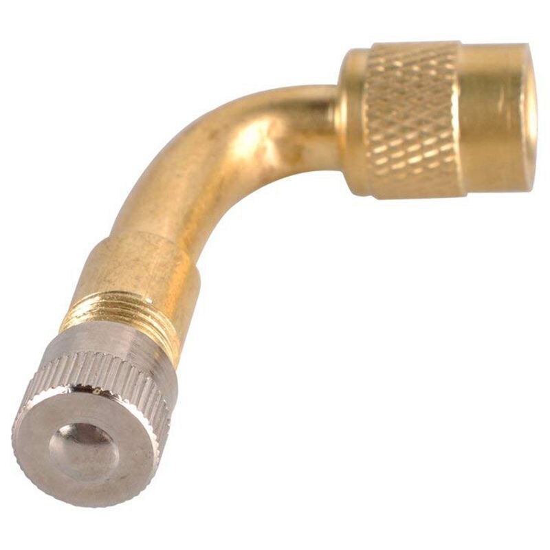 90 Degree Bend Tire Valve Extension Adapter, Brass Air Tyre Extension ...