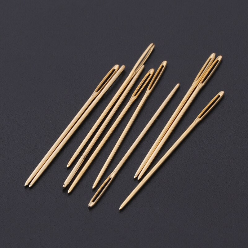 10PCS Golden Embroidery Fabric Cross Stitch Cloth Needles Size 22# 24# 26# 28# Needles Kit Tools Sewing Sharpening Handmade