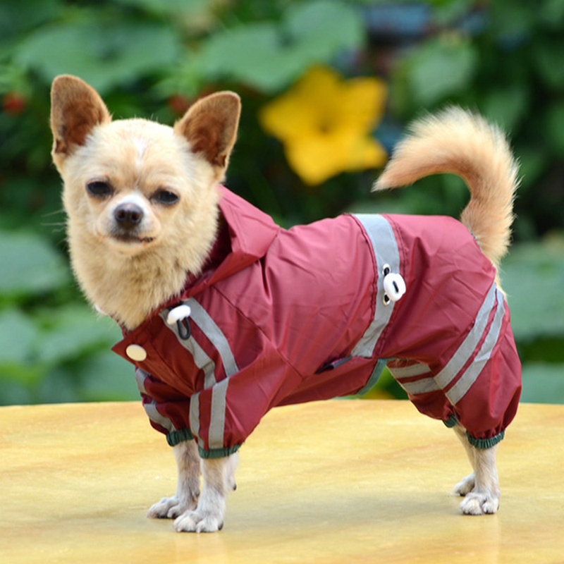 Wasserdicht Haustier Hund Regenmantel Hoodie Einstellbare Welpe Regen Mantel Mit Reflektierende Band Mantel Kostümich Kleidung für Hunde Regenmantel