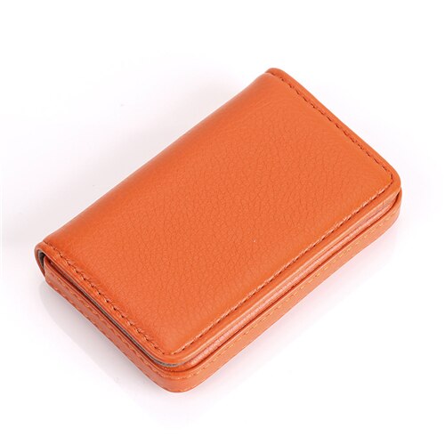 PURDORED-tarjetero de cuero PU sólido para mujer, Mini billetera, tarjetero de viaje, 1 unidad: orange