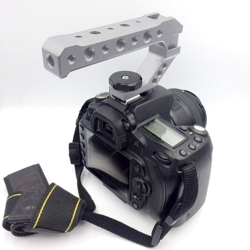 Kamera Griff Griff, Universal- DSLR Kamera Anlage Hand Griff Kamera oben Griff mit 3 Kalten Schuh 1/4 Zoll 3/8 zoll Gewinde Löcher