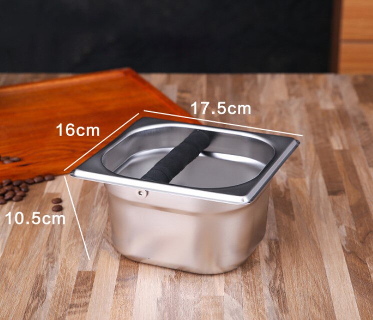 Coffee Knock Box - Stainless Steel Espresso Knock Box Container for Coffee Ground: Small - H 10cm