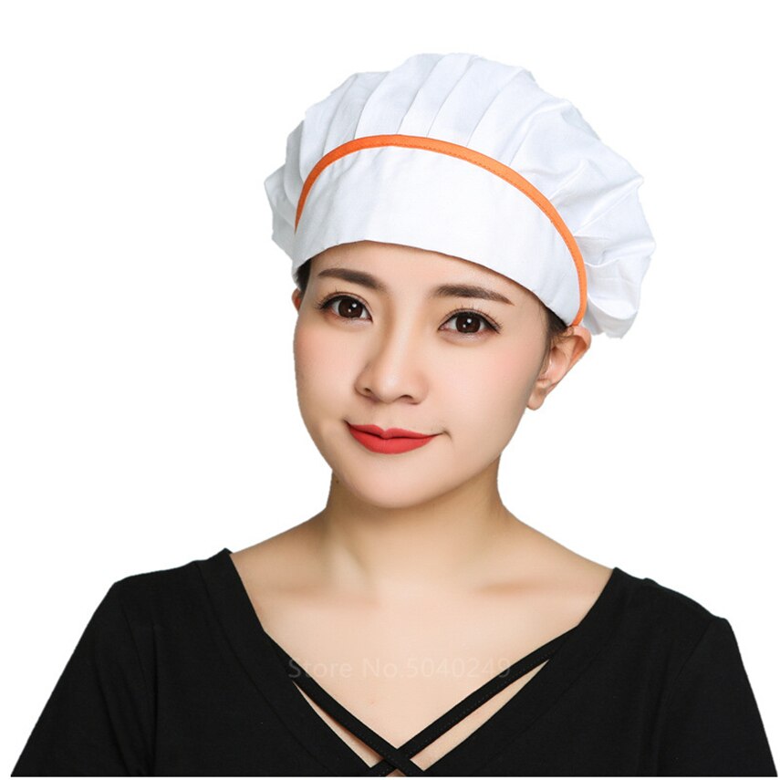 Unisex Chef Restaurant Uniforms Hotel Work Wear Waitress Master Cooker Bake Breathable Adjustable Printed Mushroom Hat Cap