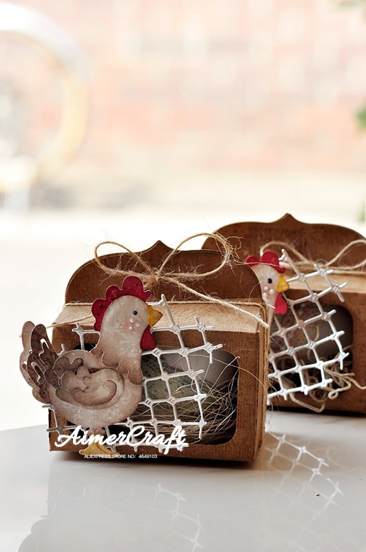 Small Grid Chicken Metal Cutting Dies Scrapbooking Stencil For DIY Paper Card Decorative Embossing Die Cut Craft Dies