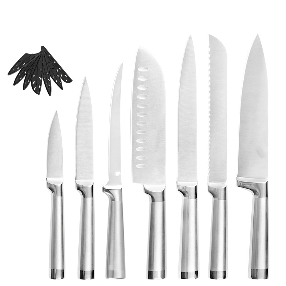 damask kjøkkenkniv sett 7 cr 17 mov japanske kokkekniver i rustfritt stål frukt grønnsak brød kjøttkniv ikke-pinne bladverktøy: 7 stk sett