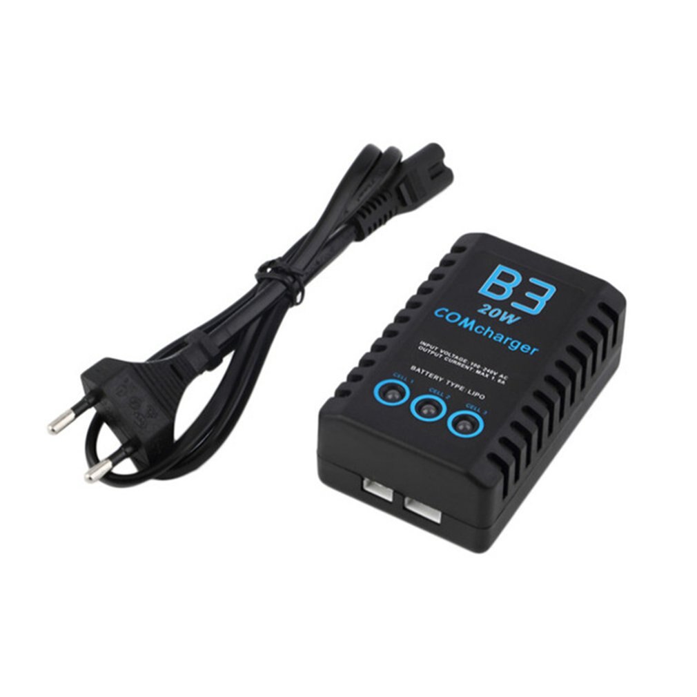 B3 20W 1.6A Pro Balance Charger for 2S 3S 7.4V 11.1V Lithium LiPo Battery Mini Portable RC Aircraft Battery Charger RC Model Toy