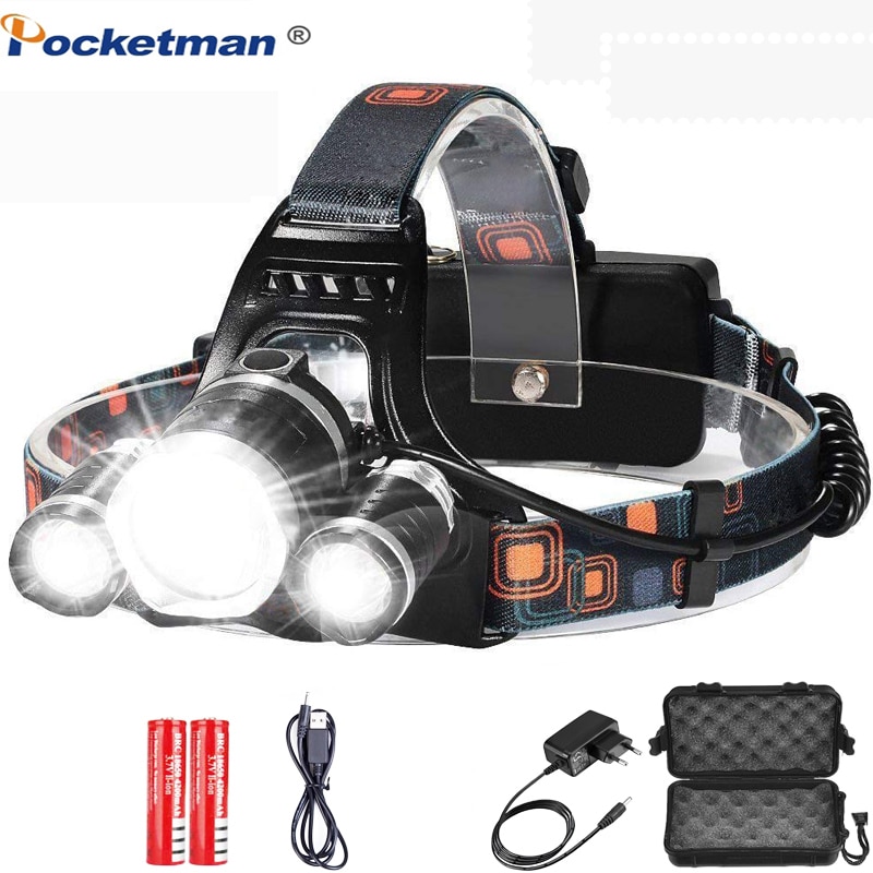 8000 Lumen 5 Led Koplamp Xml T6 Krachtige Hoofdlamp Led Koplamp Met 18650 Batterij Zaklamp Hoofd Verlichting Voor Camping