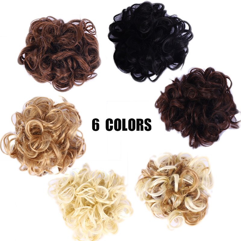 Xnaira Synthetic Hair Bun Messy Chignon WIth Rubber Band Updo Donut Roller Scrunchie Hair Pieces For Women High Temperture Fiber