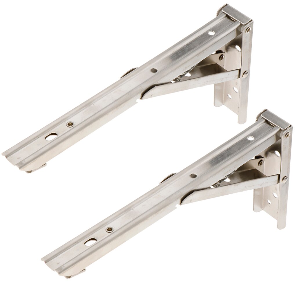 2 Stuks Folding Plank Beugels, Rvs Inklapbare Plank Beugel Voor Tafel Werkbank, Ruimtebesparend Diy Beugel