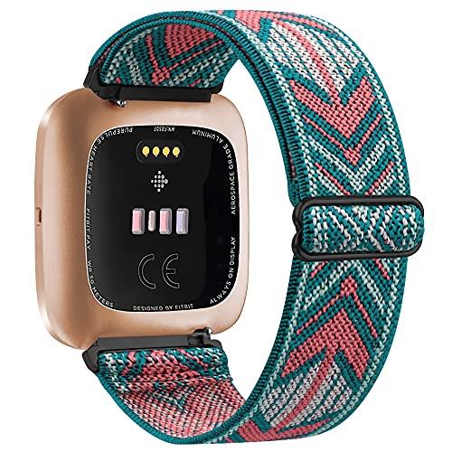 Nylon Elastische Band Voor Fitbit Versa 3 2 Band Verstelbare Ademend Horlogeband Sport Armband Band Voor Fitbit Versa 2 3 band: Green Arrow / For Fitbit Versa 2