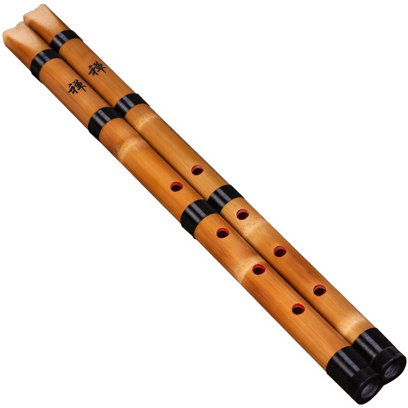 Shakuhachi-Flauta japonesa de bambú, instrumento Musical de viento de madera, 5 agujeros, color blanco, 1 unidad