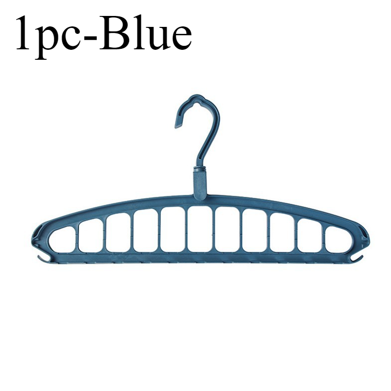 1/2pcs Space Saving Multi-Hole Clothes Hanger For Home, Dorm, And Travel-Foldable Drying Rack For TrousersShirts, And Skirts,: Blue