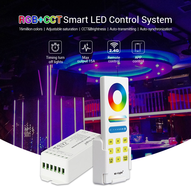 Mi light 2.4G RF Milight RGB + CCT RGBWW Smart LED Remote Controlesysteem FUT045A 15A Led Controller dimmer Voor Led strip licht