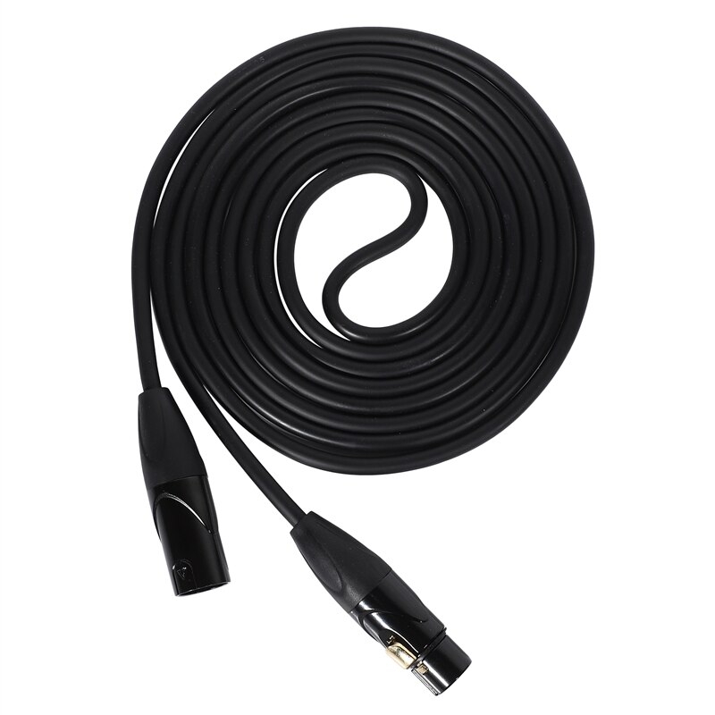 3 Pin XLR Male to Female Microphone Extension Cable Audio Extension Cables Cord Wire Line Black for Microphone: Bundle 1