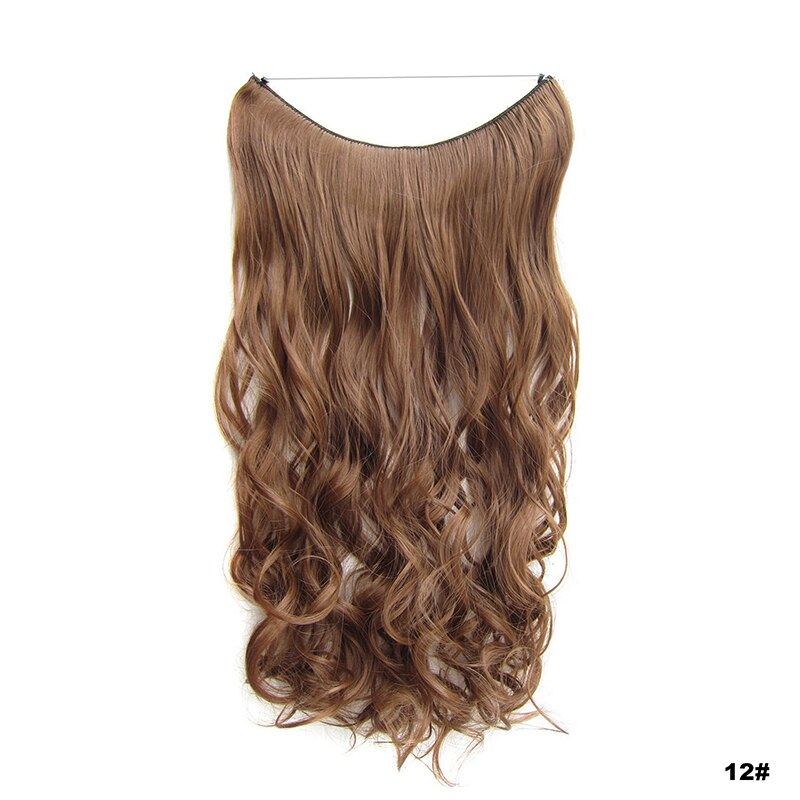Similler-extensiones de cabello sintético para mujer, hilo Invisible de 24 pulgadas, sin Clips, rizado largo, línea de pescado secreta, 100g
