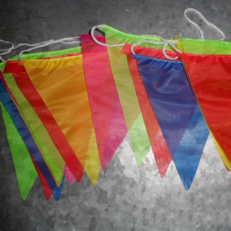 2 stk . (4m/ stk.) farverig bunting fest hænge flag trekanter snor flag advarsel banner bryllupsdag dimission