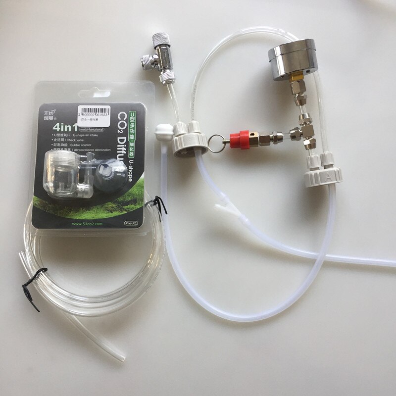 Aquarium Diy CO2 Generator Systeem Overdrukventiel Druk Luchtstroom Aanpassing Water Plant Fish AquariumCo2 Klep Diffuser: E