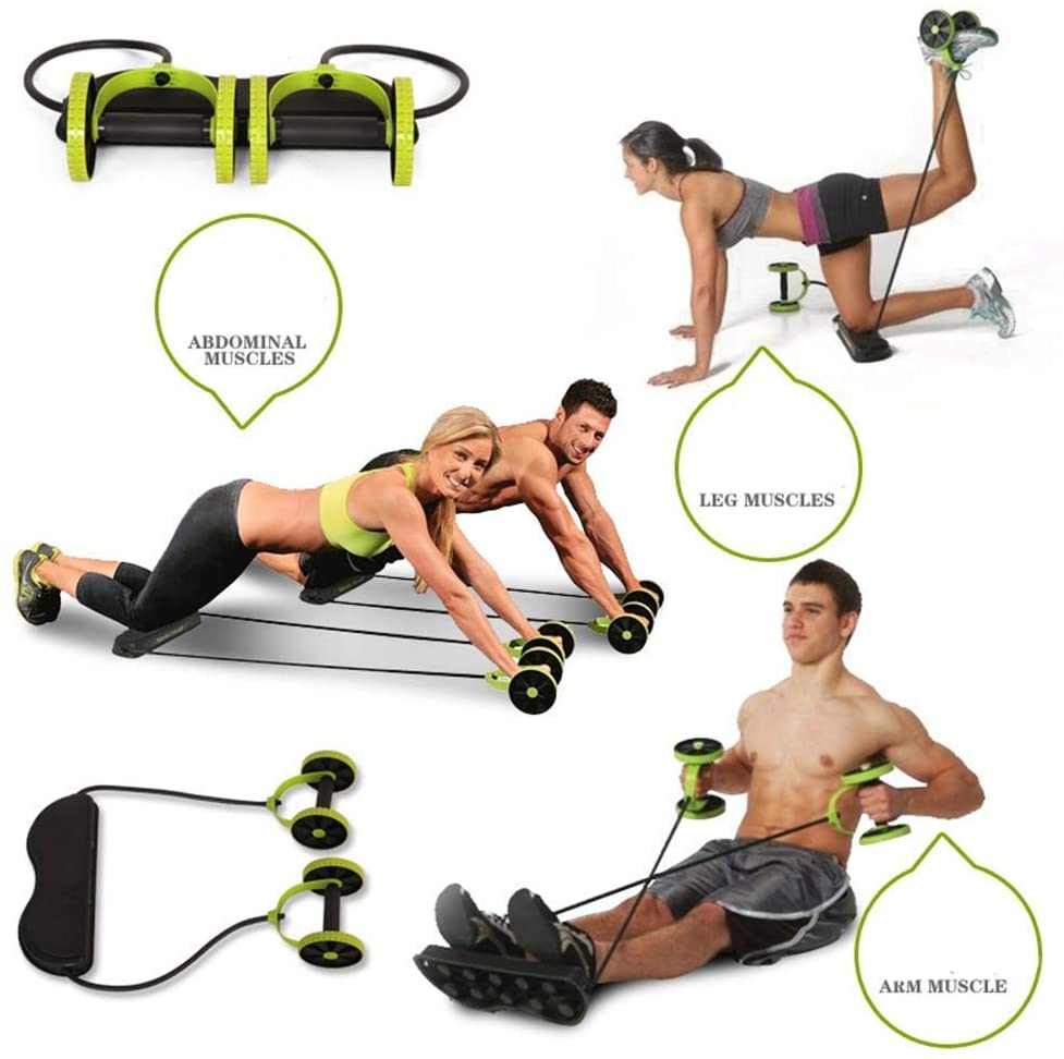 Multifunctional AB Wheels Roller Body Abdominal Exercise Indoor Home Muscle Exercise Stretch Resistance Pull Rope AB Wheels