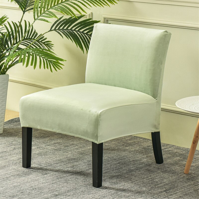 Velvet Accent Chair Cover Without Arm Pink Chair Slipcover Nordic Stretch Armless Chair Covers Elastic Furniture Protector Cover: A11 Chair Cover