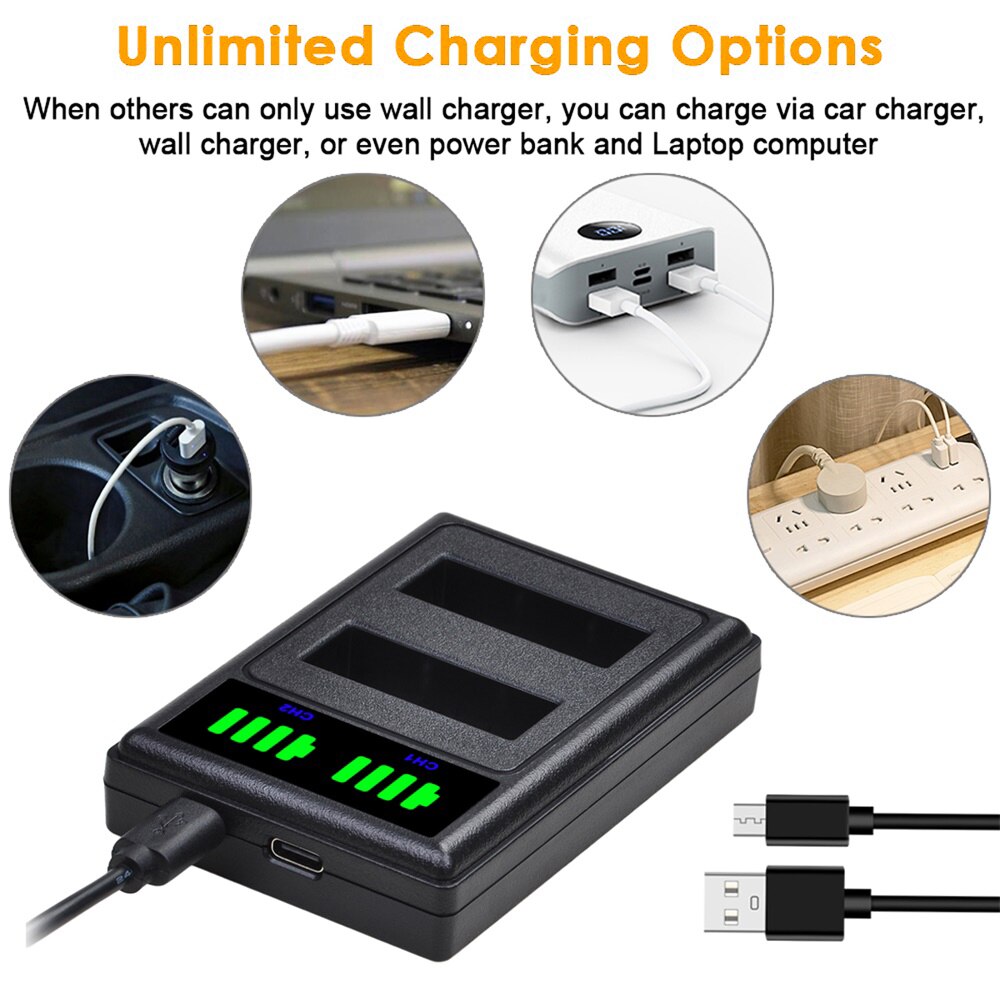 BLS-1 PS-BLS1 Battery and Charger for Olympus E-420, E-450, E-600, E-620, Pen E-P1, E-P2, E-P3, E-PL1, E-PL3 Digital SLR Cameras