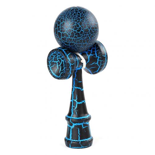 Wooden Crack Paint Kendama Juggling Ball Japanese Traditional Fidget Sports Toy: Black Blue