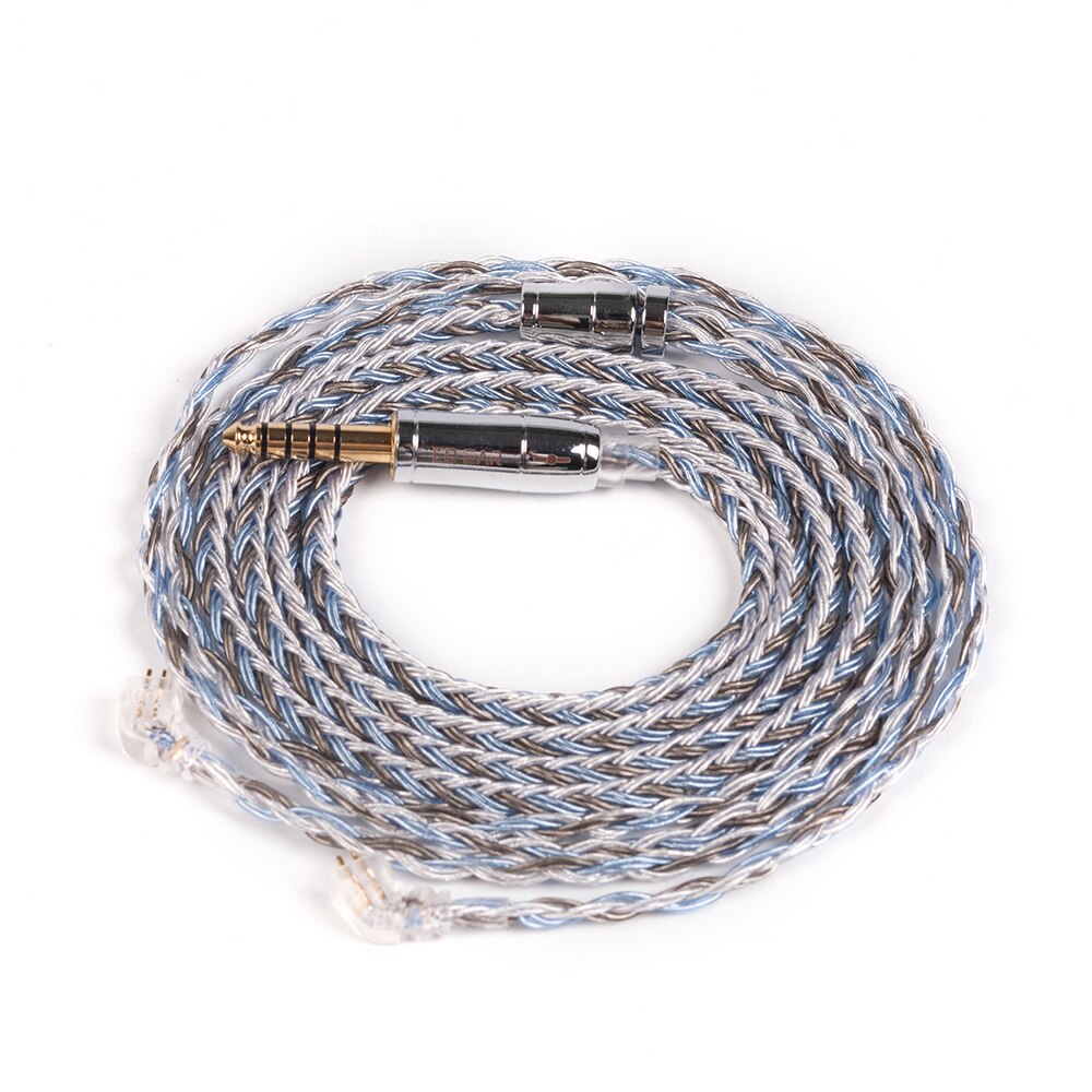 KBEAR 16 core Silver plated Cable 2.5/3.5/4.4mm Upgrade Cable With MMCX/2pin/QDC/TFZ Connector For ZS10/ZSN PRO F1 KB06 HI7: TFZ 4.4mm