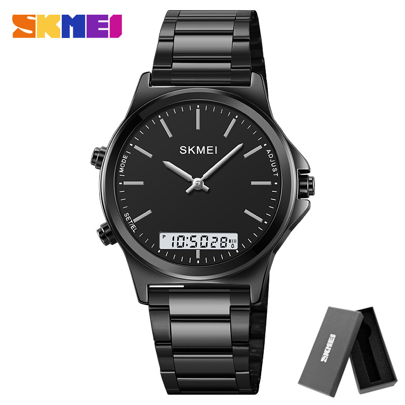 Reloj SKMEI 2120 reloj hombre 3 tiempo pantalla de luz trasera reloj cronógrafo Digital relojes deportivos relojes de pulsera con alarma impermeables para hombre: Azul cielo