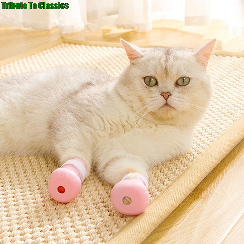 Adjustable Anti-biting Bath Washing Cat Claw Cover Cut Nails Foot Cover Pet Paw Protector for Anti-Scratch Cat Shoes Boots