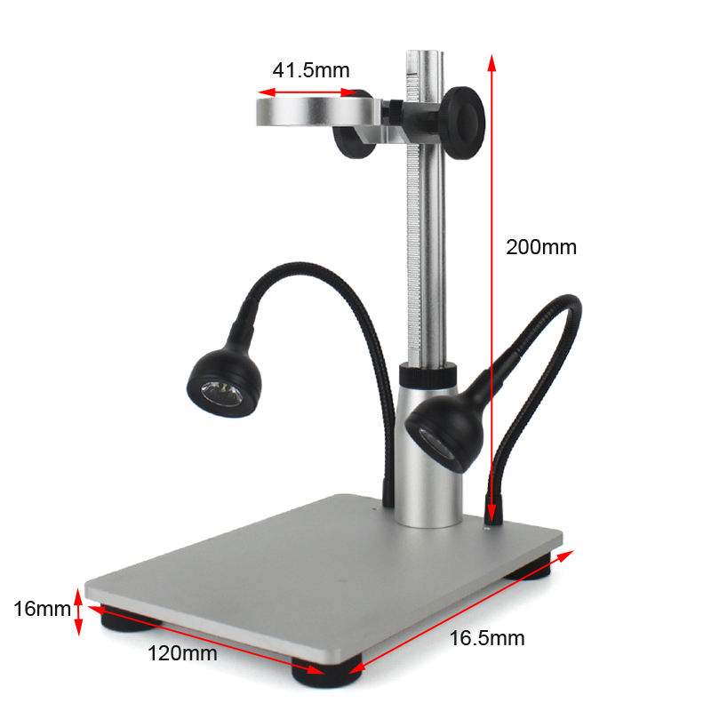 1080P HDMI USB Electronic Digital Video Microscope Camera 130X Zoom C Mount Lens USB LED Light For Lab PCB Phone Repair Tools: C Aluminum  bracket