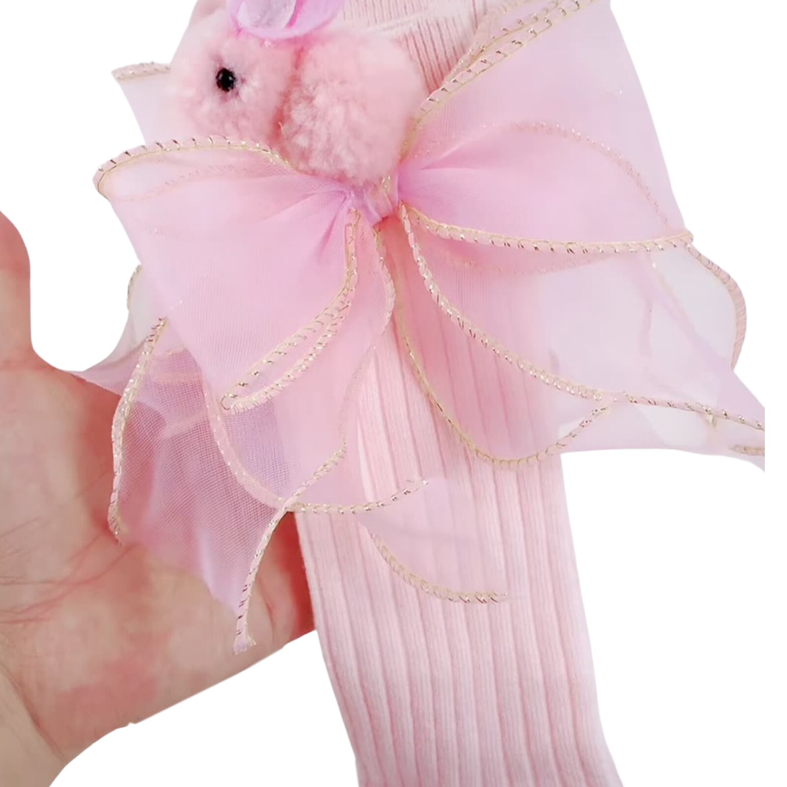 Baby Baby Meisjes Knie Hoge Sokken Leuke Gebreide Katoen Ademend Warm Houden Buis Kous Met Bunny Boog Peuters Accessoires