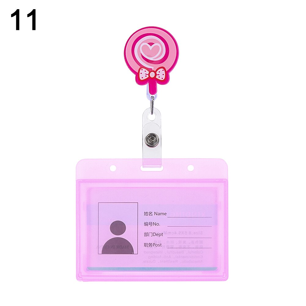 1pc tegneserie-id-emblem holder udtrækkelig rulle unisex business arbejdskort etui elev navneskilte sygeplejerske læge kontorartikler: 11