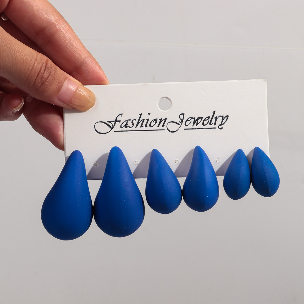 Korea 3 Paar Acryl Chunky Waterdrop Oorbellen Dupe Voor Vrouwen Kleurrijke Extra Grote Druppel Oorbel Hoepels Sieraden Lichtgewicht: VERMEIL