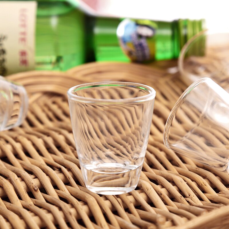 6 stk / sæt 25ml klart tyk base shot glas sæt hjem bar mini vin kopper 0.87oz til so-ju saki