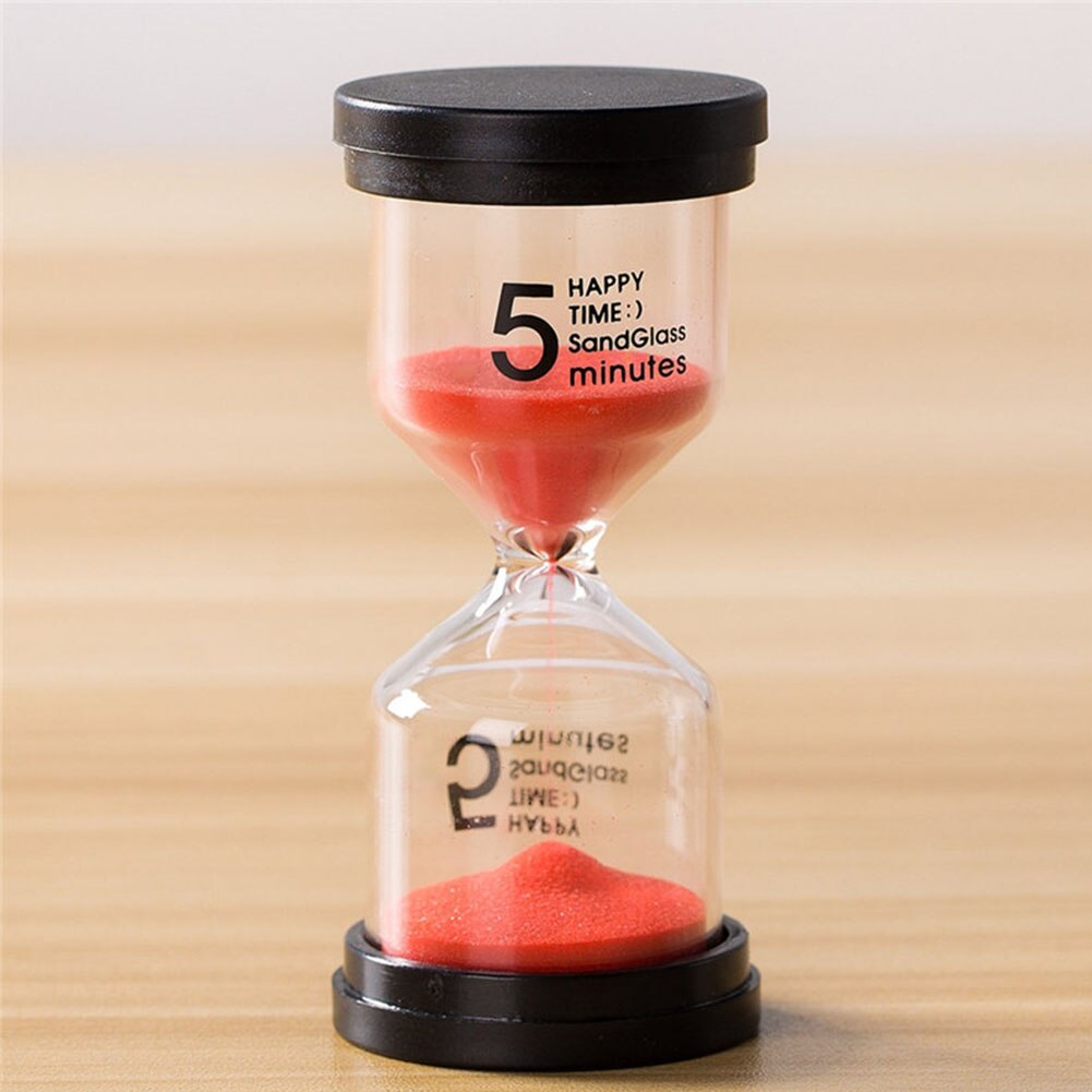 Decorative 5/10/15/30 Mins Sand Timer Sand Clock Kitchen Timer Kid Household Desktop Ornaments Sandglass Ornaments: Red / 5min