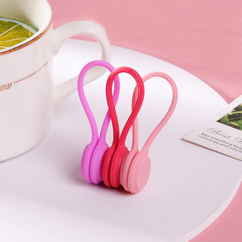 3Pcs Cute Magnet Headphone Clip Kawaii Wire Data Cable Protector Holder Winder Organizer Office Desk Korean Accessory Kit Set: B-3pcs