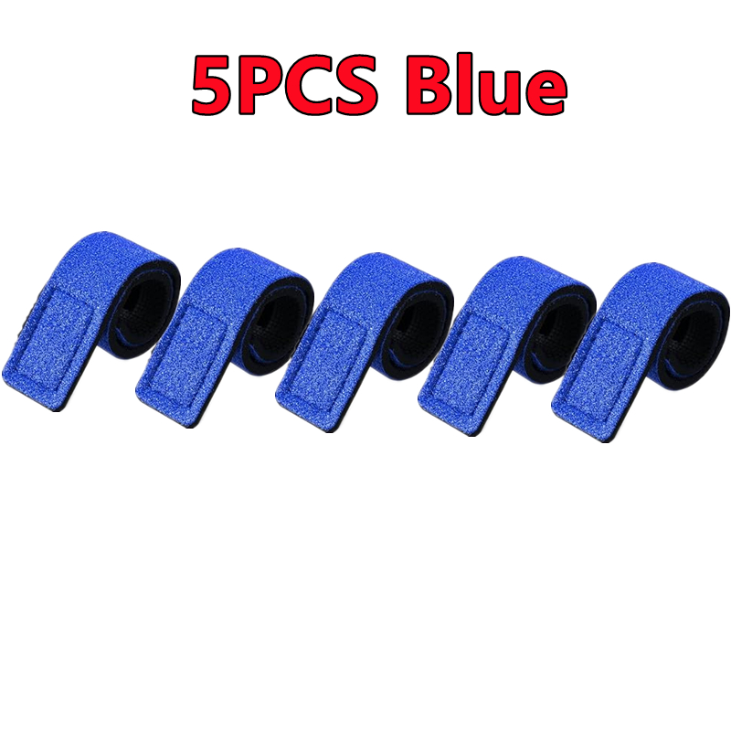 30-3 Uds. Soporte de amarre para caña de pescar, correa para aparejos, envoltura elástica, banda de pesca, soporte para poste, lazos de sujeción, accesorios para herramientas al aire libre: Blanco