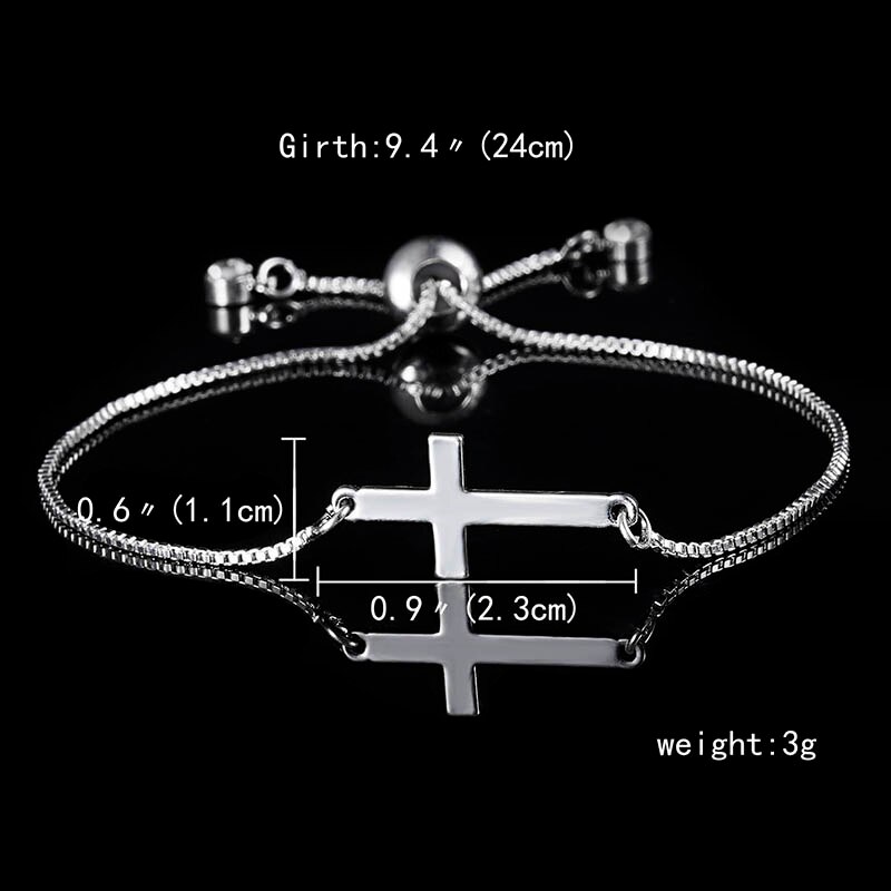 Silber Farbe Schmuck Kreuz Kette Armbänder Für Frauen Hochzeit Bankett Charme Armbänder & Armreifen Valentinstag: BR18Y0304-1