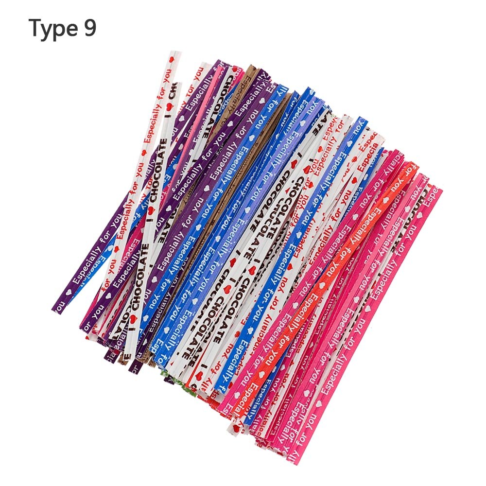 Bolsa para envolver , embalaje de corbata, panadería, de boda, bolsa para galletas y dulces, lazos de giro, especialmente para ti, suministros de herramientas de embalaje DIY, 200 Uds.: Type 9